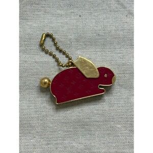 Louis Vuitton Bunny Charm Red Monogram Acrylic Gold Tone Rabbit Bag Charm